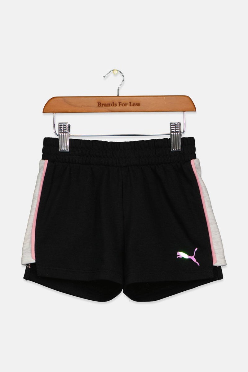 PUMA Kids Girl Brand Logo Shorts, Black - Image 1